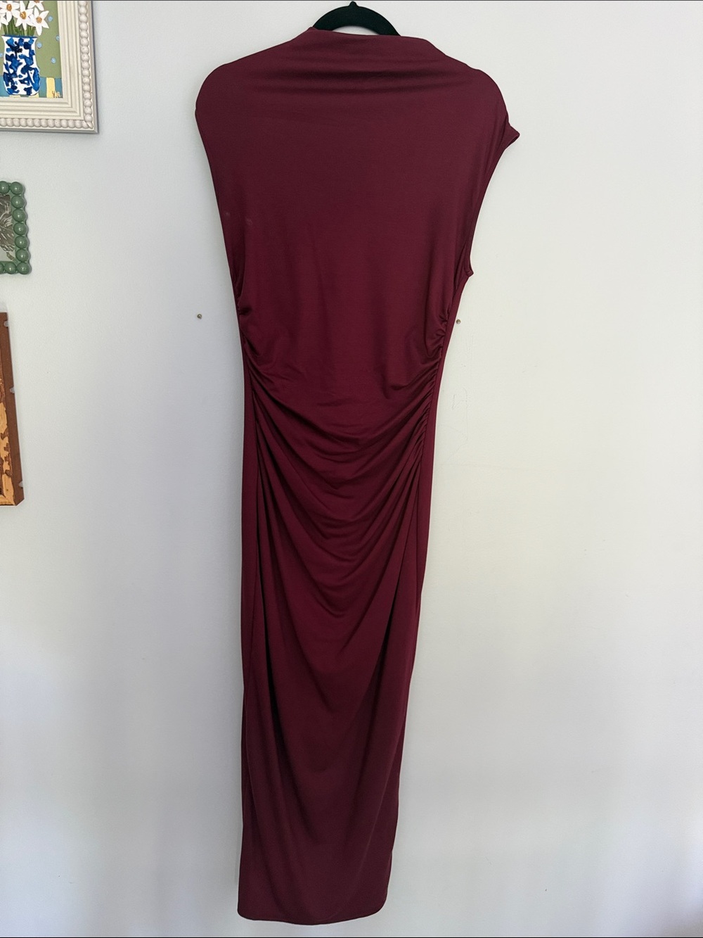Vici Burgundy Ruched Maxi Dress